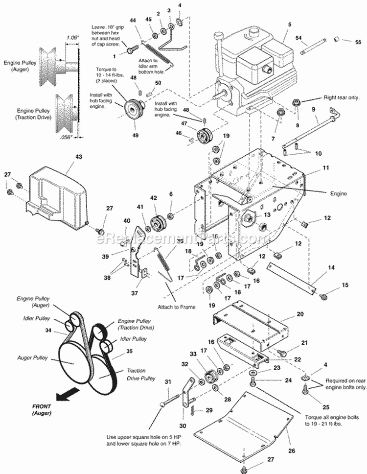 Engine And Frame Group - 8Hp Manual Start (986357) Diagram and Parts List for 1694434  Simplicity Snow Blower