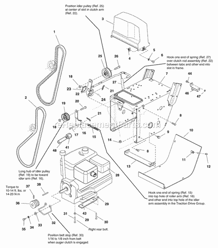 Engine And Frame Group - 9Hp Manual Start (986377) Diagram and Parts List for 1694435  Simplicity Snow Blower