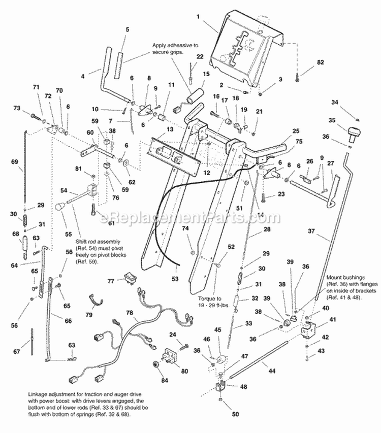 Handles And Controls Group (986391) Diagram and Parts List for 1694438  Simplicity Snow Blower