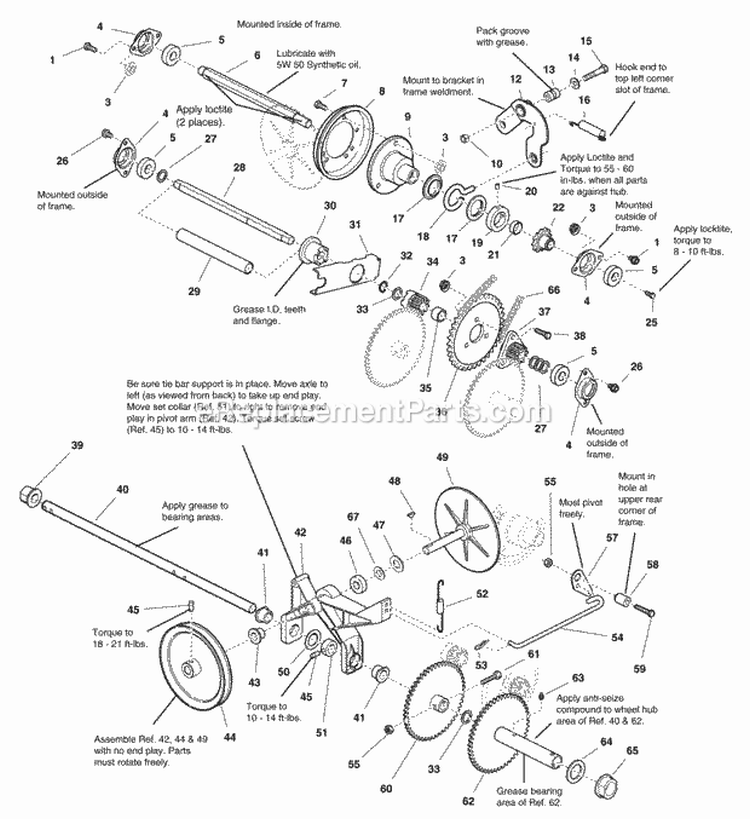 Traction Drive Group (Sc985638) Diagram and Parts List for 1694435  Simplicity Snow Blower