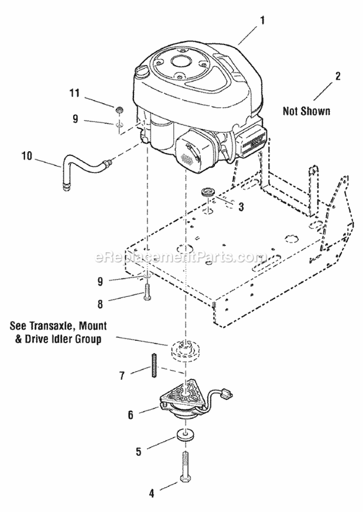 Engine Group - Pto (Fi0001) Diagram and Parts List for 1694494  Simplicity Lawn Mower