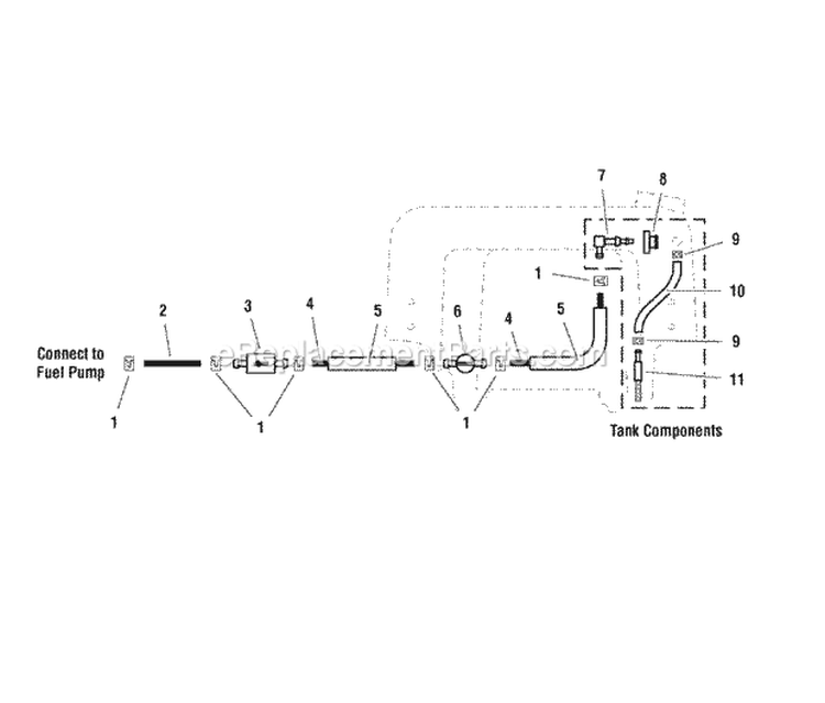 Fuel Tank Supply Group (Fi0036) Diagram and Parts List for 1694562  Simplicity Lawn Mower