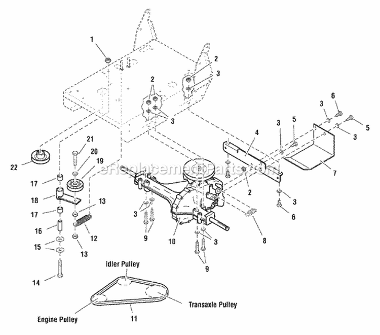 Transaxle Mount  Drive Idler Group (Fi0033) Diagram and Parts List for 1694562  Simplicity Lawn Mower