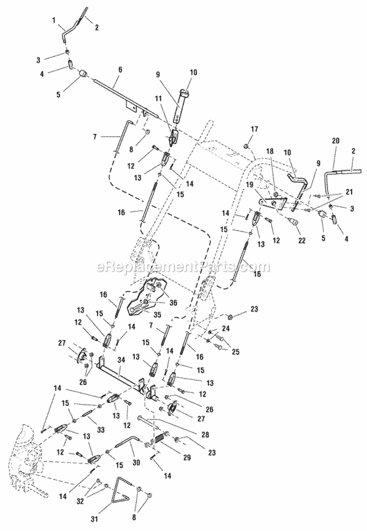 Controls Group (Fi0034) Diagram and Parts List for 1694562  Simplicity Lawn Mower