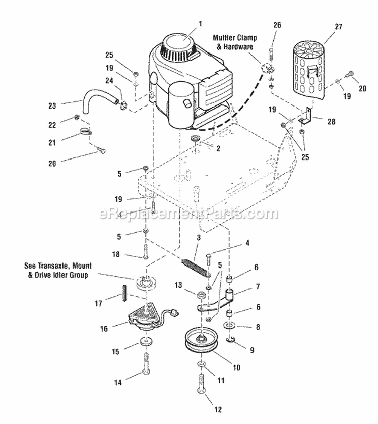 Engine Pto  Deck Drive Idler Group (Fi0032) Diagram and Parts List for 1694562  Simplicity Lawn Mower