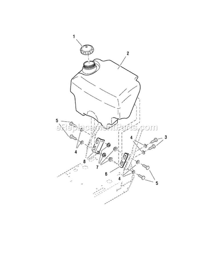 Fuel Tank Group (Fi0035) Diagram and Parts List for 1694562  Simplicity Lawn Mower