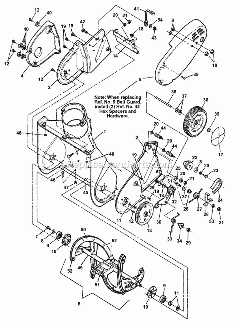 Auger  Drive Group (026Adg) Diagram and Parts List for 1694583  Simplicity Snow Blower
