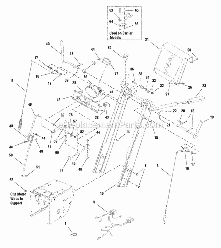 Handles  Controls Group (2987385) Diagram and Parts List for 1695075  Simplicity Snow Blower
