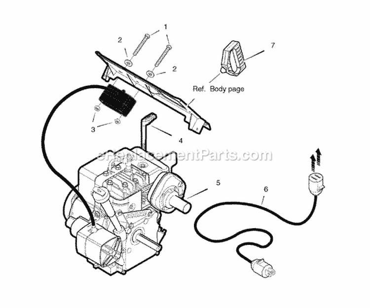 Electric Starter Group Diagram and Parts List for 1695091  Simplicity Snow Blower