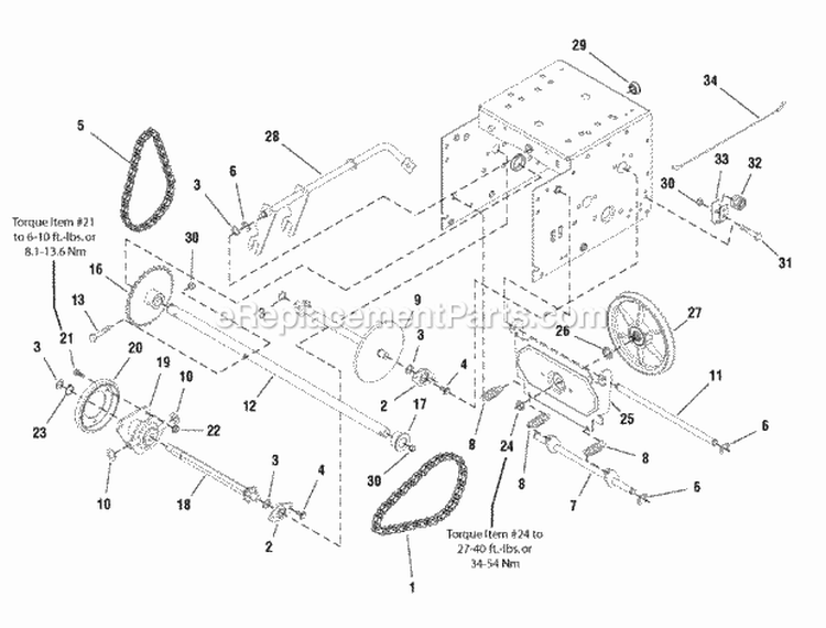 Traction Drive Group - Standard (2987249) Diagram and Parts List for 1695326  Simplicity Snow Blower