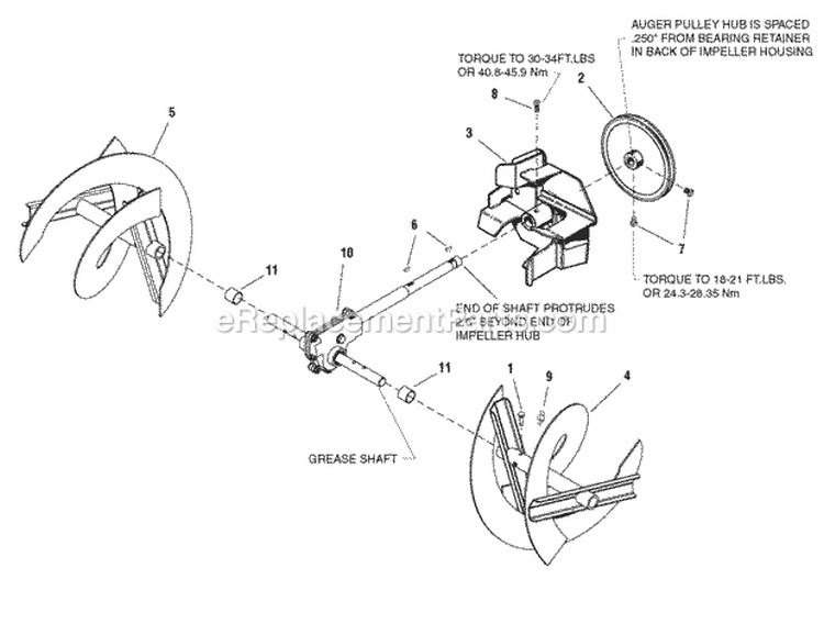 Auger Drive Group (2987652) Diagram and Parts List for 1695410  Simplicity Snow Blower
