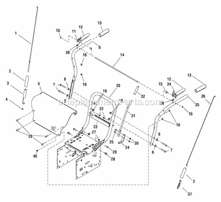 Handles  Controls Group (2987709) Diagram and Parts List for 1695410  Simplicity Snow Blower