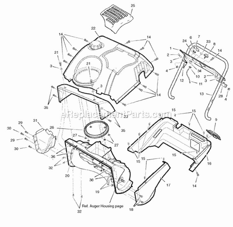 Body Covering Diagram and Parts List for 1695468  Simplicity Snow Blower