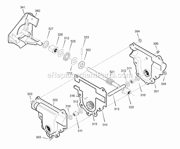 Gear Case Group (1741617) Diagram and Parts List for 1695515  Simplicity Snow Blower