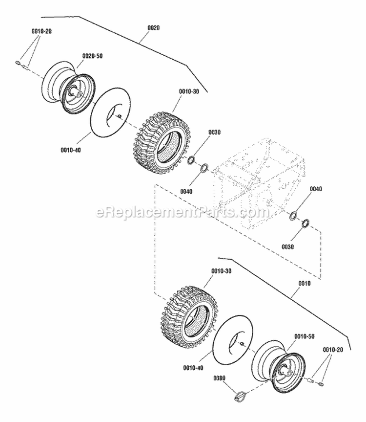 Wheels  Tires Group - 2 Pin (2988535) Diagram and Parts List for 1695652  Simplicity Snow Blower
