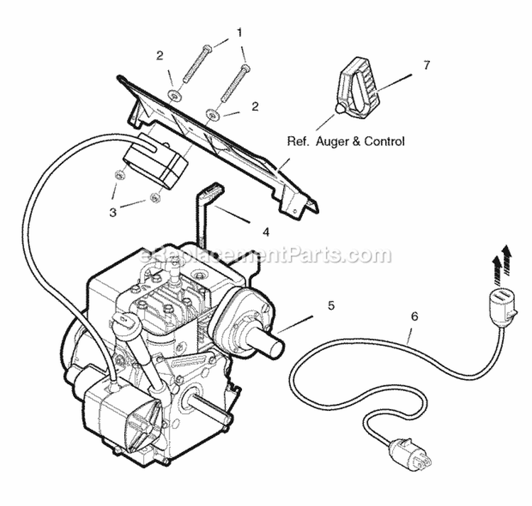 Electric Starter Group Diagram and Parts List for 1695701  Simplicity Snow Blower