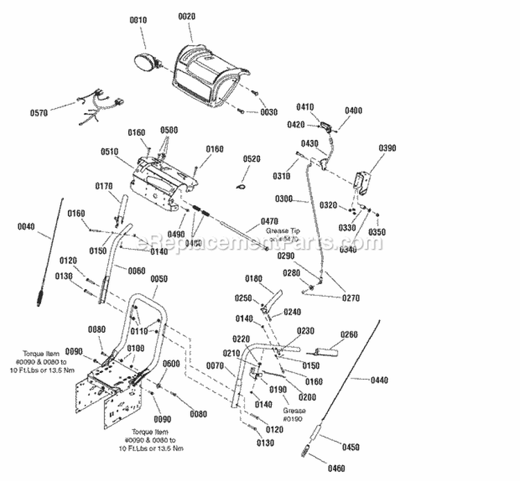 Handles  Controls Group (2988674 2988889) Diagram and Parts List for 1695652  Simplicity Snow Blower