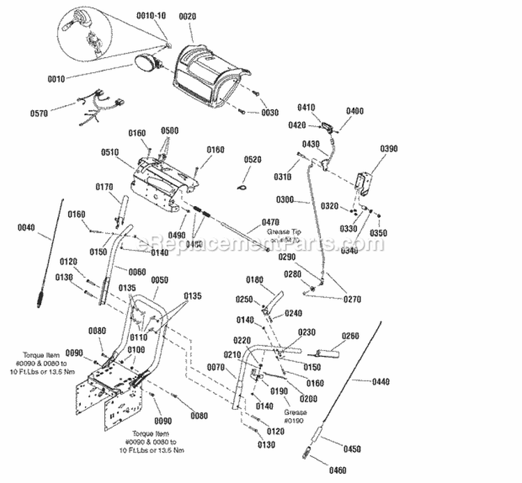 Handles  Controls Group - Light (2989134) Diagram and Parts List for 1695839  Simplicity Snow Blower