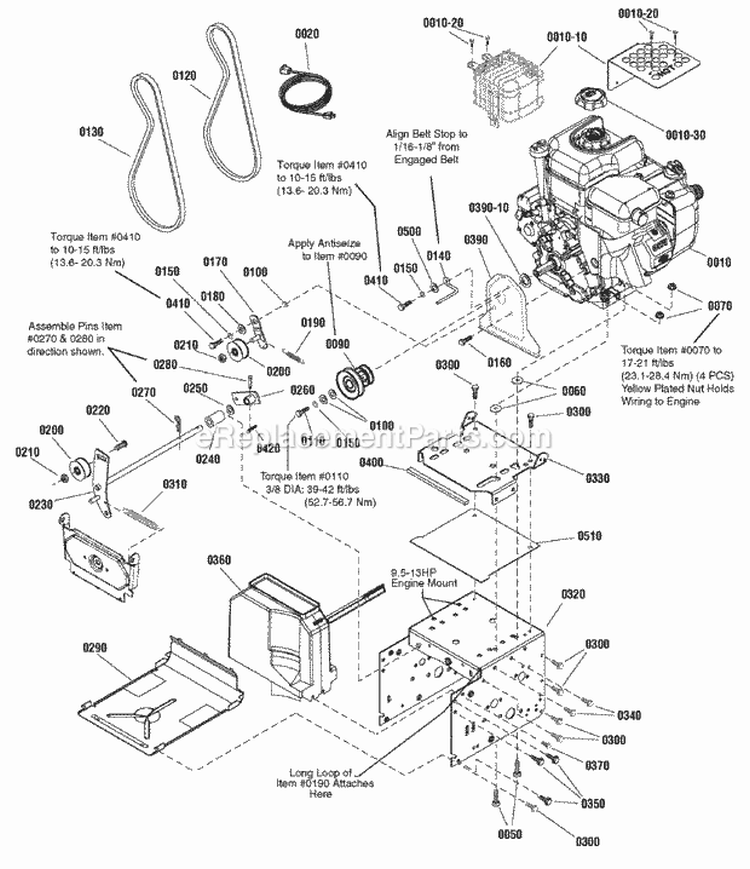 Engine  Frame Group (2989127 2989338) Diagram and Parts List for 1695840  Simplicity Snow Blower