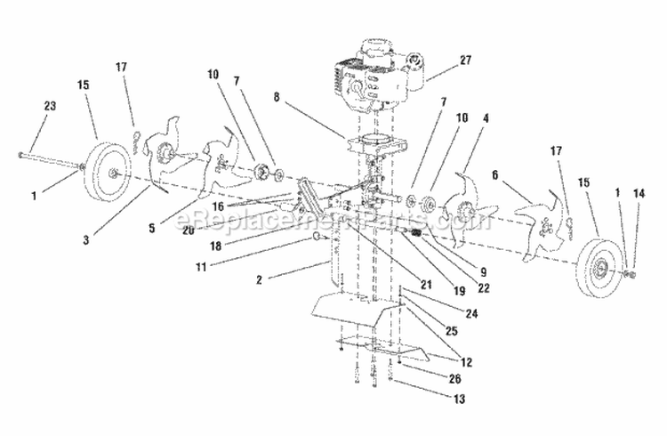 Engine Mount Hood Drag Stake  Tines Group (989293) Diagram and Parts List for 1695920  Simplicity Tiller