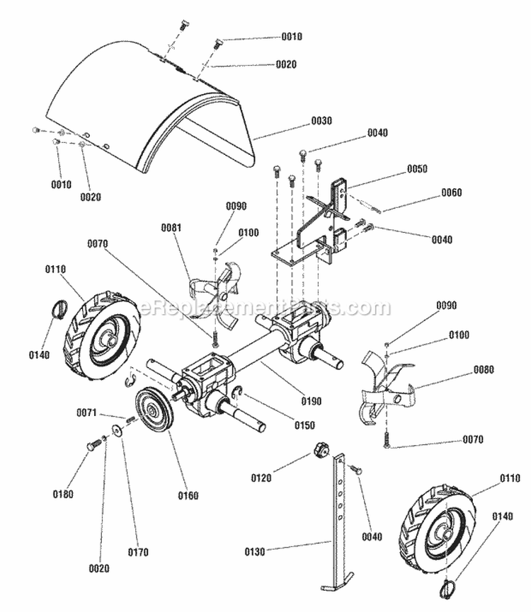 Hood Drag Stake  Tine Group (989490) Diagram and Parts List for 1695922  Simplicity Snow Blower