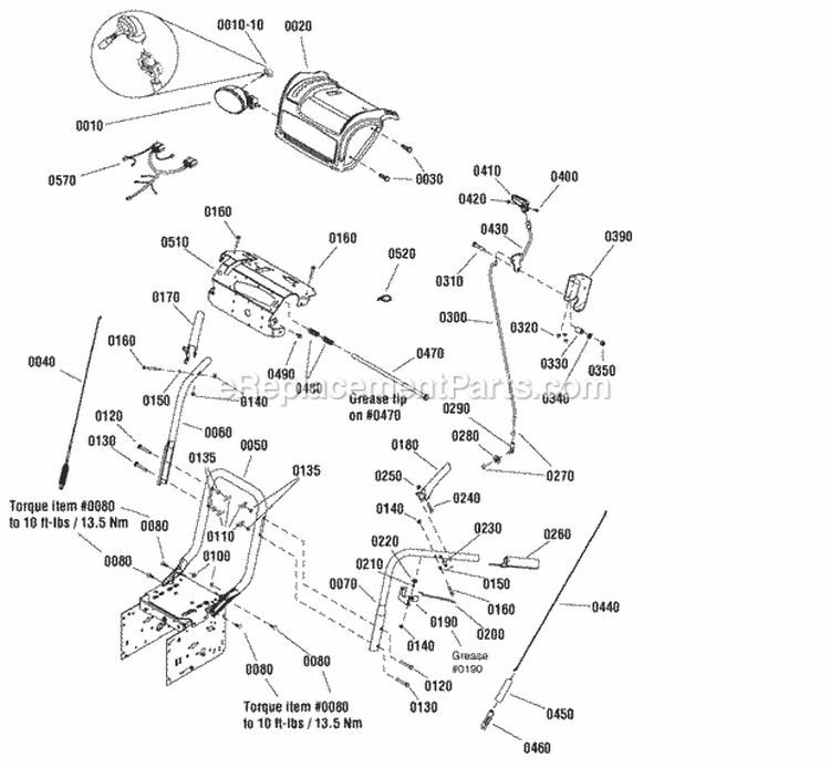 Handles  Controls Group - Light (2989656) Diagram and Parts List for 1695984  Simplicity Snow Blower