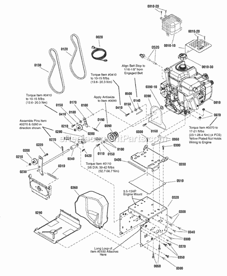 Engine  Frame Group - 115Tp (2989659) Diagram and Parts List for 1695985  Simplicity Snow Blower