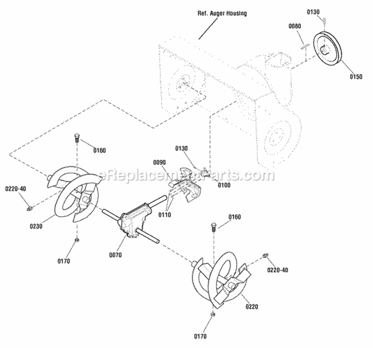 Auger Drive Group (2989653) Diagram and Parts List for 1695984  Simplicity Snow Blower