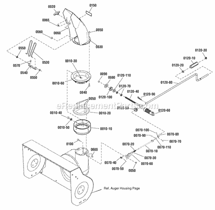 Discharge Chute Group (2989126 2989337) Diagram and Parts List for 1695984  Simplicity Snow Blower