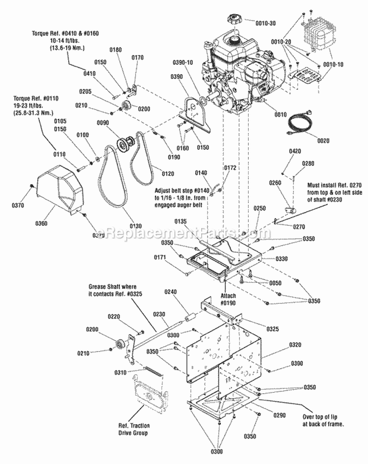 Engine  Frame Group - 9Tp (2989654 2989692) Diagram and Parts List for 1695984  Simplicity Snow Blower