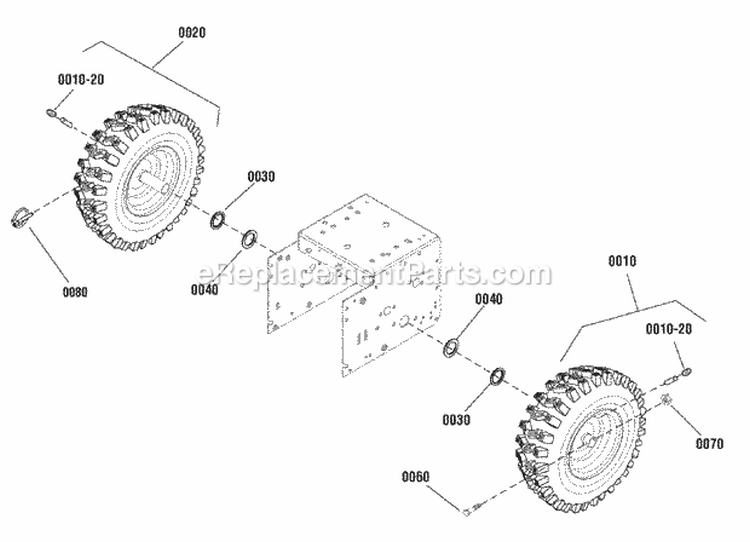 Wheels  Tires Group - 1 Pin (989084) Diagram and Parts List for 1695984  Simplicity Snow Blower