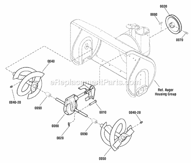 Auger Drive Group - Medium Duty (2988382) Diagram and Parts List for 1695843  Simplicity Snow Blower