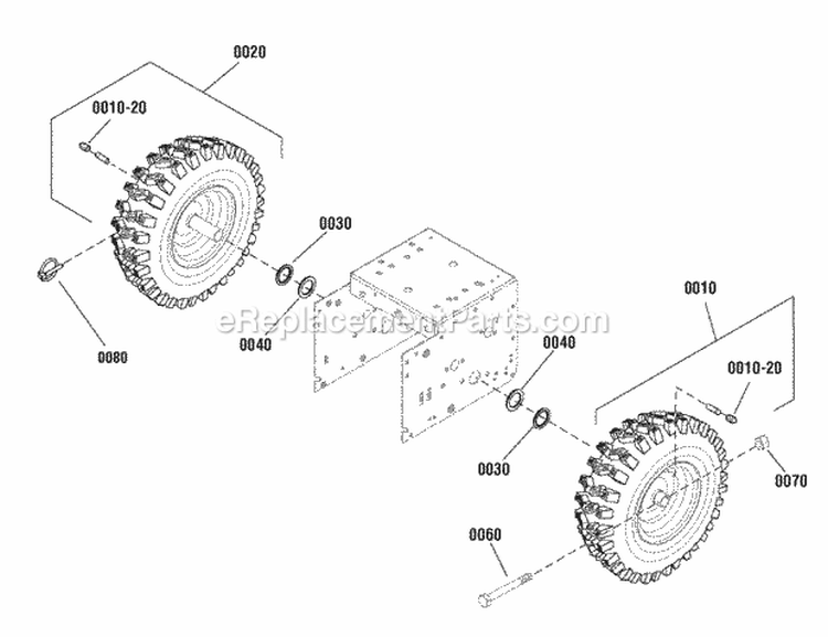Wheels  Tires Group (2988965) Diagram and Parts List for 1695843  Simplicity Snow Blower