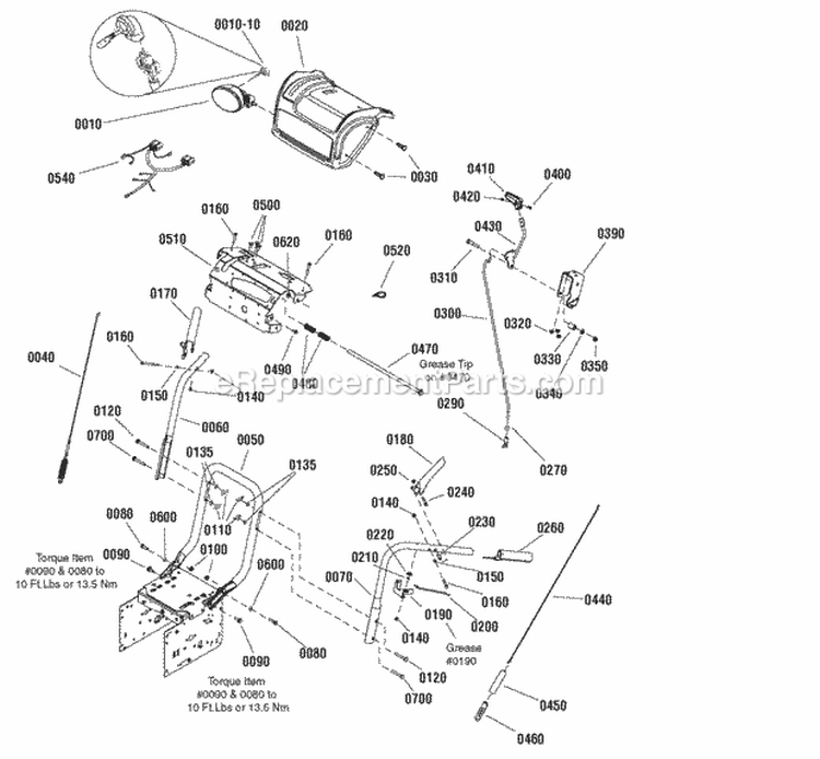 Handles  Controls Group (2989674) Diagram and Parts List for 1695987  Simplicity Snow Blower