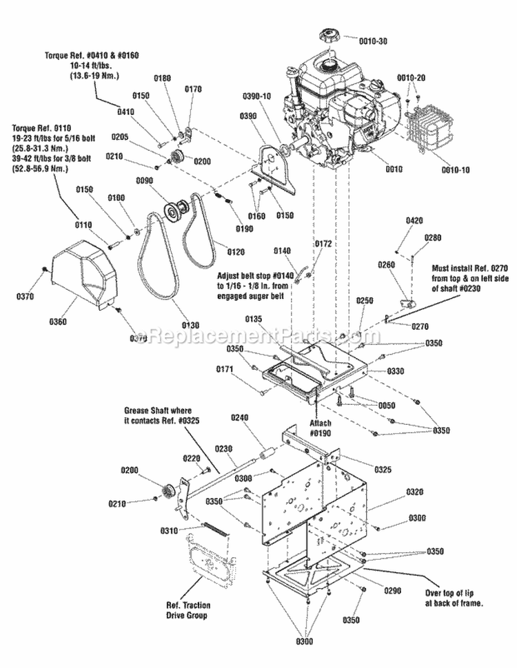 Engine  Frame Group - 115Tp (2990493) Diagram and Parts List for 1696203-00  Simplicity Snow Blower