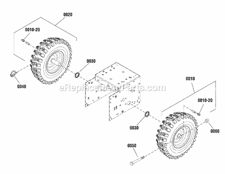 Wheels  Tires Group (2990390) Diagram and Parts List for 1696203-00  Simplicity Snow Blower
