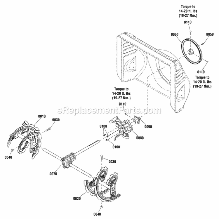 Auger Drive Group (2990036) Diagram and Parts List for 1696207-01  Simplicity Snow Blower