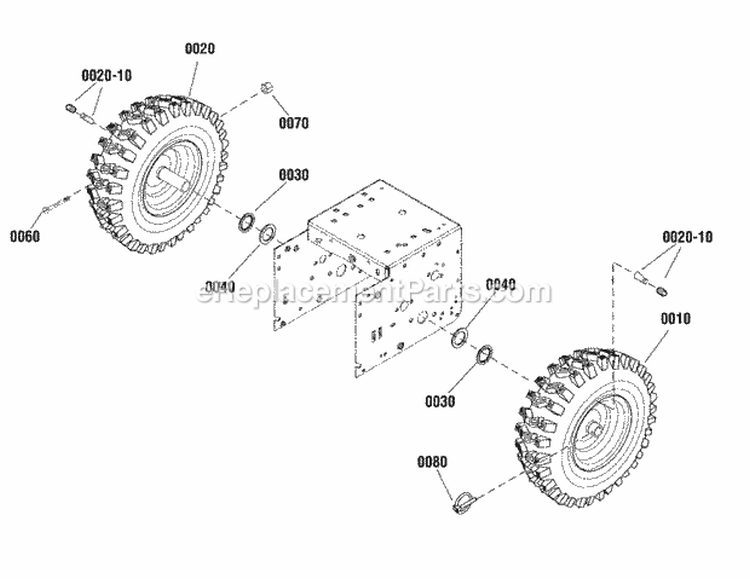 Wheels  Tires Group (2990404 2990466) Diagram and Parts List for 1696207-01  Simplicity Snow Blower