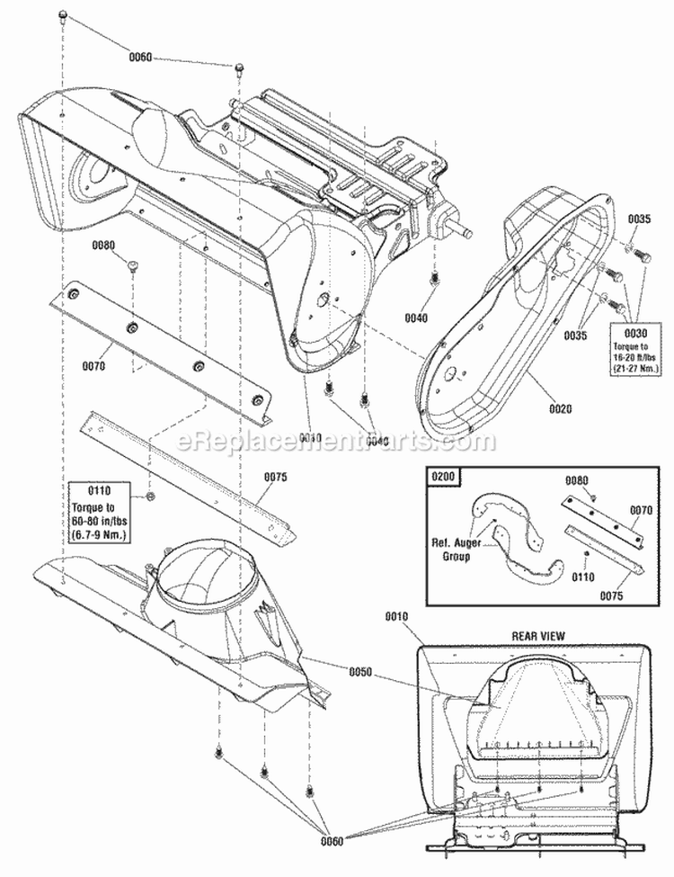 Frame Group (988893A) Diagram and Parts List for 1696232-00  Simplicity Snow Blower