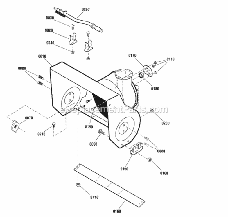 Auger_Housing_Group_298866929907832990802 Diagram and Parts List for 1696235-00  Simplicity Snow Blower