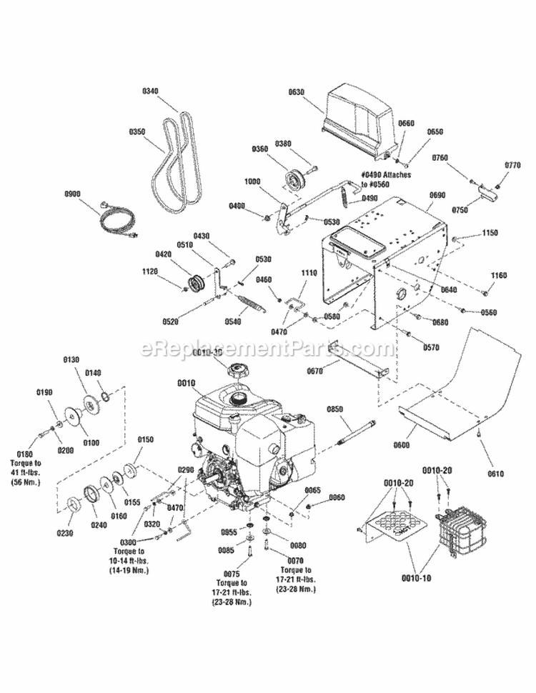 Engine  Frame Group - 21Tp (2990717 2990723) Diagram and Parts List for 1696204-00  Simplicity Snow Blower