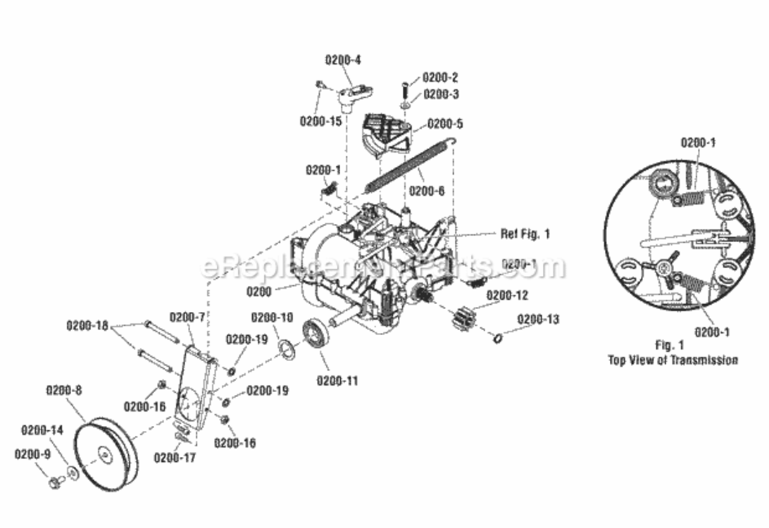 Transmission_Service_Parts_-_General_Transmission_H2_1733972 Diagram and Parts List for 1696493-00  Simplicity Snow Blower