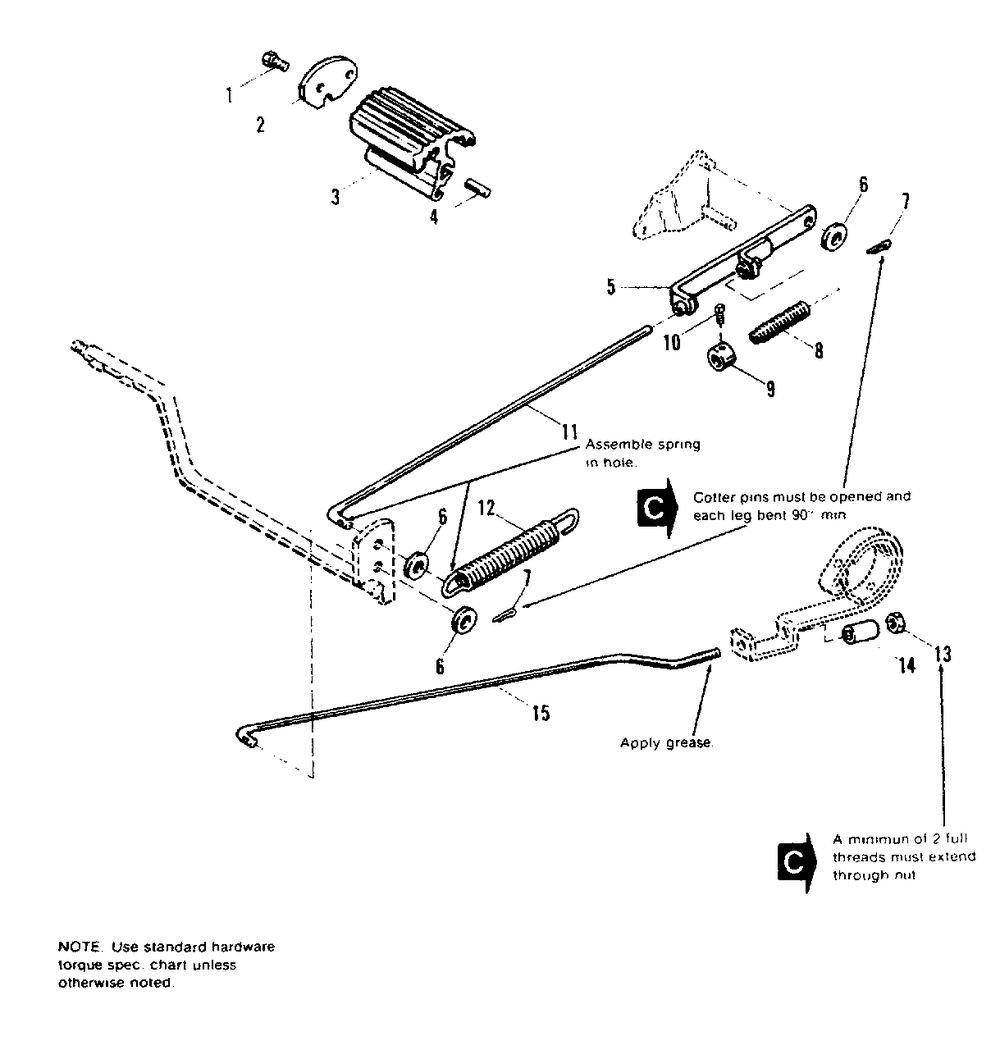 Brake And Clutch Group Diagram and Parts List for 6108 1690451 Simplicity Lawn Tractor