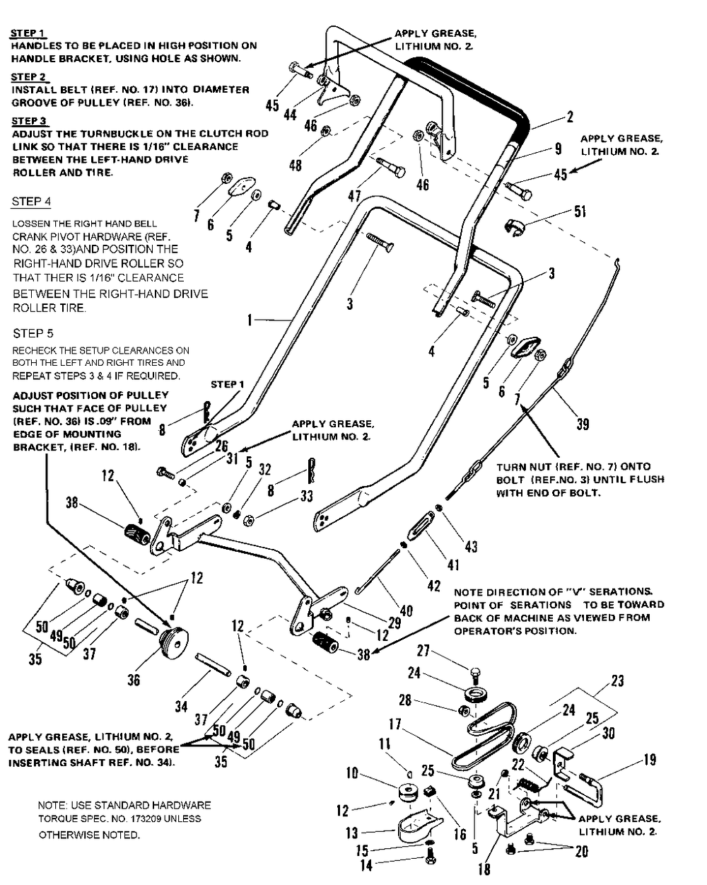Handle Group Diagram and Parts List for 1021 1690277 Simplicity Lawn Mower