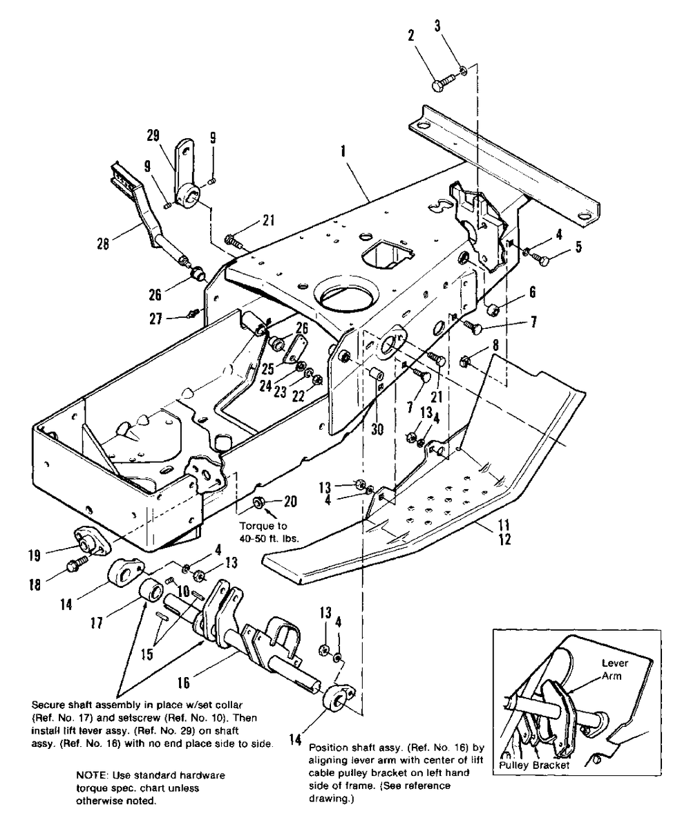 Frame And Footrest Group Diagram and Parts List for 7116 1690660 Simplicity Lawn Tractor