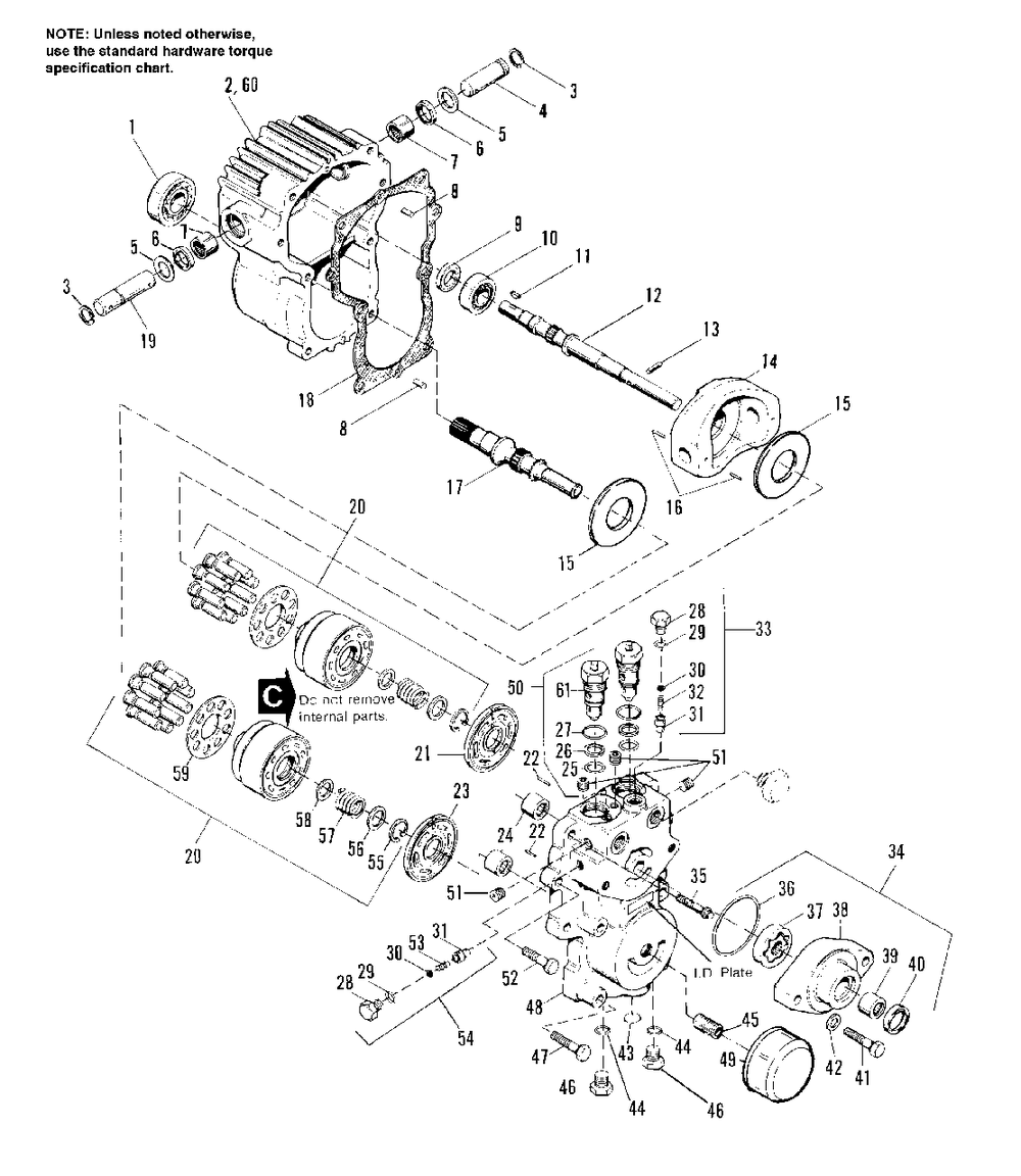 Hydrostatic Pump Diagram and Parts List for 918H 1693413 Simplicity Lawn Tractor