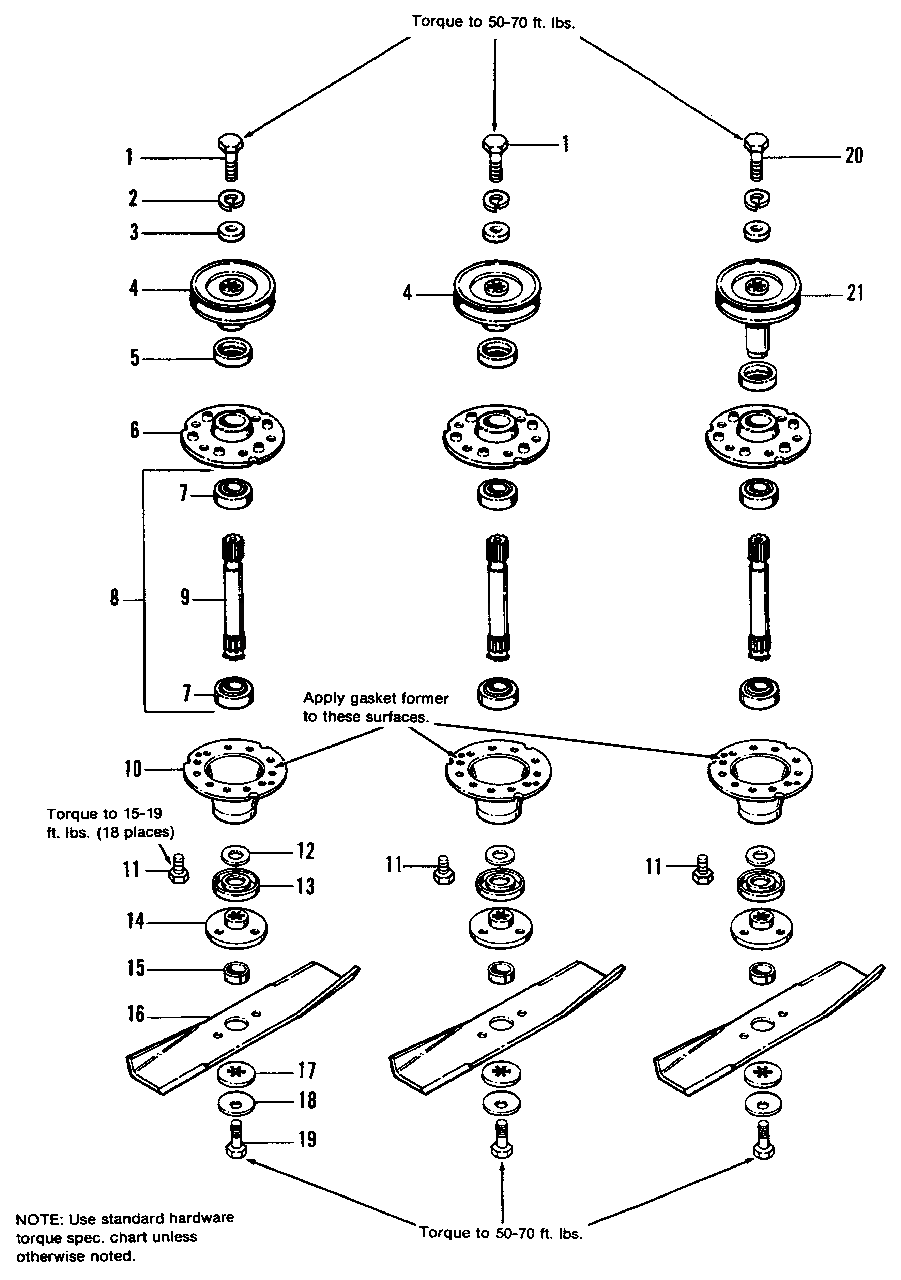 42-Inch And 48-Inch Arbor Group Diagram and Parts List for 6216 1691065 Simplicity Lawn Tractor