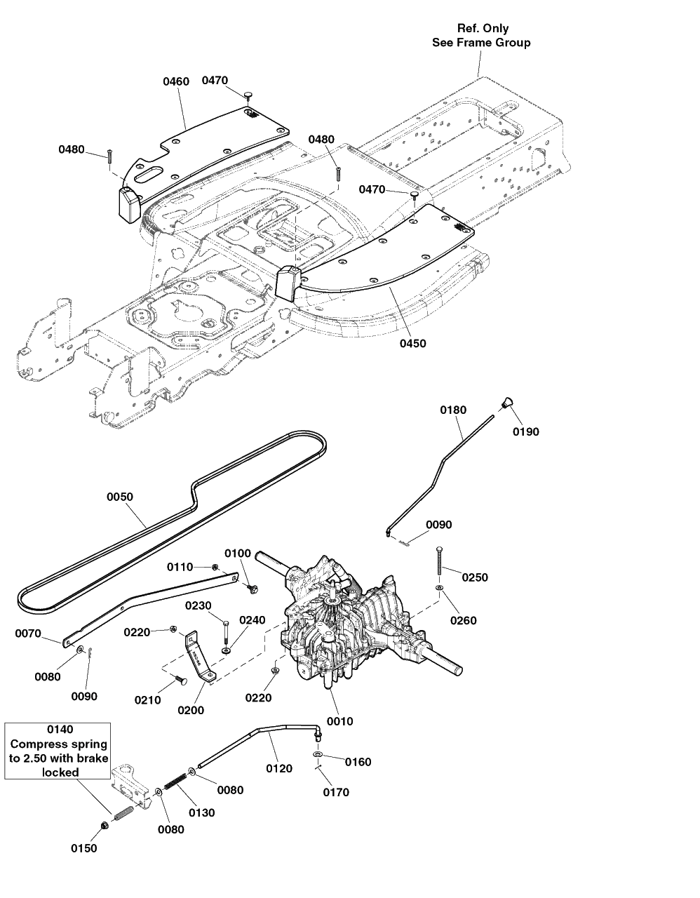 Transmission Group - Tuff Torq K62ac Diagram and Parts List for 2691674-00  Simplicity Lawn Tractor