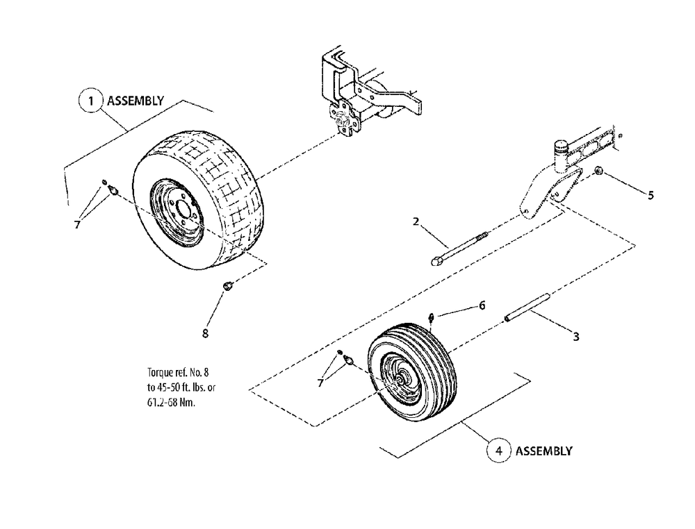 Wheel And Tire Group Diagram and Parts List for ZT2142 7800612 Simplicity Lawn Tractor
