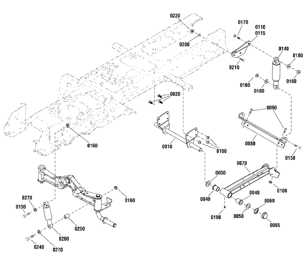 Suspension Group Diagram and Parts List for 2691339-02  Simplicity Lawn Tractor